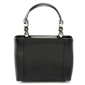 Christian Dior Malice Structured Handbag in Black Glazed Smooth Leather - Small!